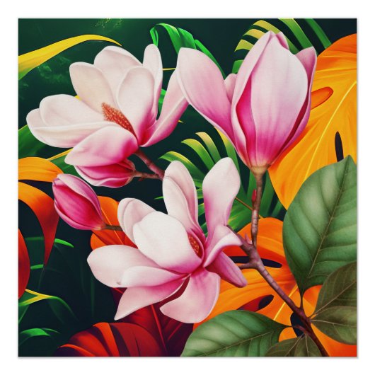 自然エレガント植物花 ポスター (正面)