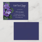 自然エレガント花アフリカ紫色植物 名刺 (正面/裏面)