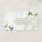 自然エレガント花白緑軟水色 名刺 (裏面)