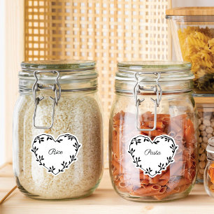 自然エレガント葉ハートキッチン食器棚ラベル シール