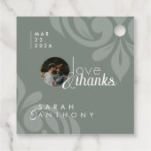 自然エレガントOlive Damaskの写真の回結婚り フェイバータグ (裏面)