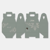 自然オリーブダマお洒落スミニマル写真結婚の フェイバーボックス (見開き)