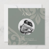 自然オリーブダマエレガントスクラシックの写真結婚の セーブザデート (裏面)