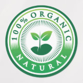 自然オーガニック健康ラベル ラベル (デザイン1)