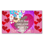 自然オーガニック美しいグロー折り畳み名刺 マグネット名刺 (正面)