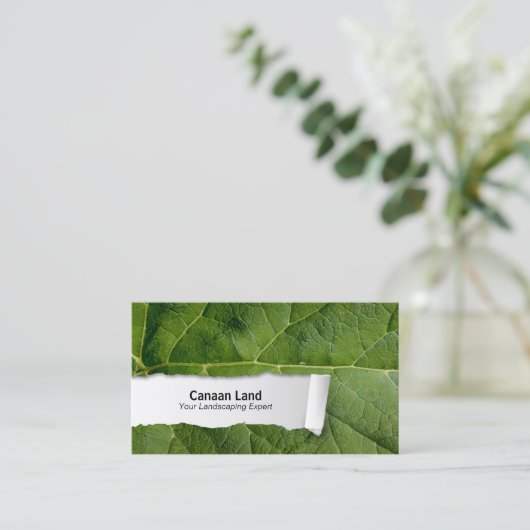 自然カスタマイズ可能なリーフクローズアップ名刺 名刺 (スタンド正面)