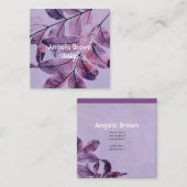 自然カスタムアート名刺テンプレート（紫） スクエア名刺 (正面/裏面)