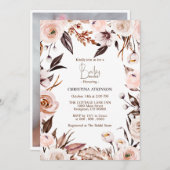 自然カスタム野草写真赤ちゃんシャワー 招待状 (正面/裏面)