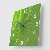 自然カッコいいにSurfaces_Palm Fond (数値を含む) スクエア壁時計 (傾斜)