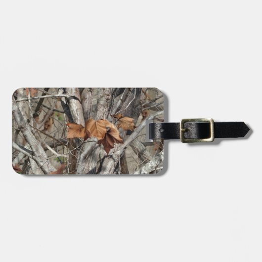 自然カモフ葉ラージのパターン ラゲッジタグ (正面横)