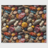 自然カラフルの小石の背景 ラッピングペーパー (フラット)