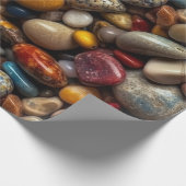 自然カラフルの小石の背景 ラッピングペーパー (角)