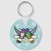 自然カラフル好き&かわいいハミングバード漫画 キーホルダー (正面)