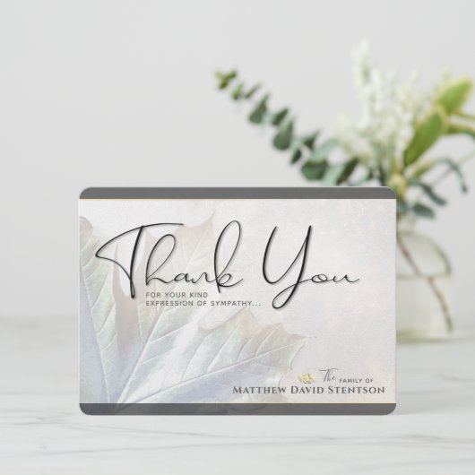 自然カラーズオータムリーフ悔やみや弔慰サンキューカード 招待状 (スタンド正面)