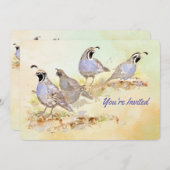 自然カリフォルニアウイルバードバースデーパーティー 招待状 (正面/裏面)