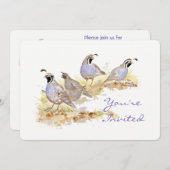 自然カリフォルニアウイルバードバースデーパーティー 招待状 (正面/裏面)