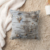 自然カ素朴ントリードライ樺の木バーク写真 クッション (ブランケット)