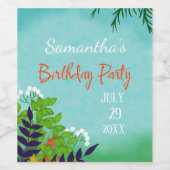 自然ガーデンバースデーパーティー ワインラベル (シングルラベル)