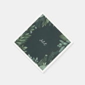 自然ガーデンプラントダークグリーンブライダルシャワー スタンダードカクテルナプキン (角)
