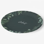 自然ガーデンプラントダークグリーンブライダルシャワー ペーパープレート (アングル)