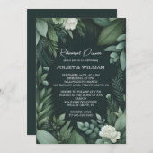 自然ガーデンプラントダークグリーンリハーサルディナー 招待状 (正面/裏面)