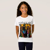 自然ガールゾウのレインボー Tシャツ (正面フル)
