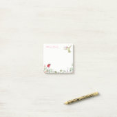 自然ガールハミングバードラディバグガーデンモノグラムの ポストイット (デスク上)