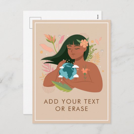 自然ガールホールディングマザーアース惑星の追加文字 シーズンポストカード (正面/裏面)