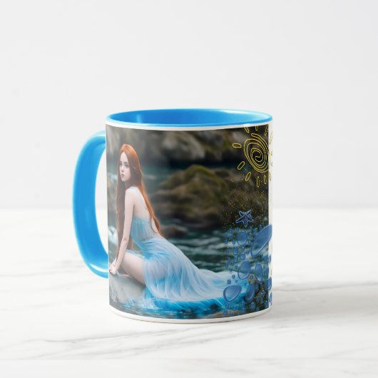 自然ガール明るいスタイリッシュ水サマーロック マグカップ (正面左)