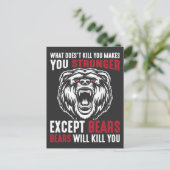 自然キャンピングアウトドアバケーションキャンパーフォレストベア ポストカード (スタンド正面)