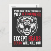 自然キャンピングアウトドアバケーションキャンパーフォレストベア ポストカード (正面/裏面)