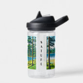 自然キャンプをテーマにした森のテント ウォーターボトル (左面)