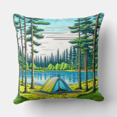 自然キャンプをテーマにした森のテント クッション (裏面)