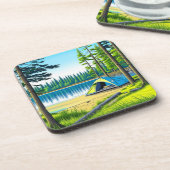 自然キャンプをテーマにした森のテント コースター (左側)