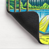 自然キャンプをテーマにした森のテント マウスパッド (コーナー)