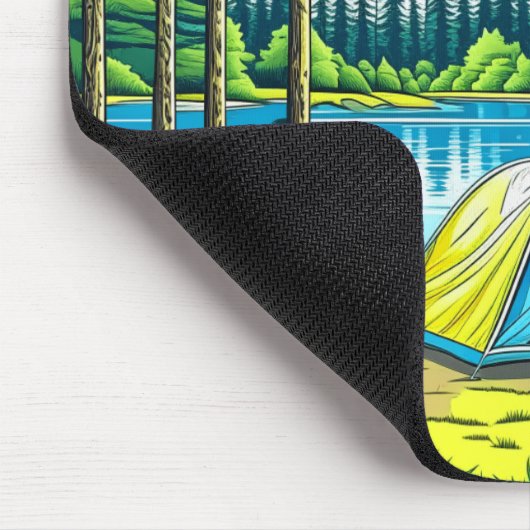 自然キャンプをテーマにした森のテント マウスパッド (コーナー)