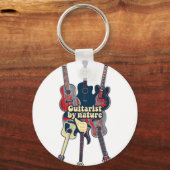 自然ギタリスト。ヴィンテージカラフルギター キーホルダー (正面)