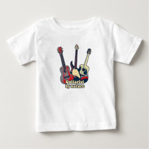 自然ギタリスト。ヴィンテージカラフルギター ベビーTシャツ
