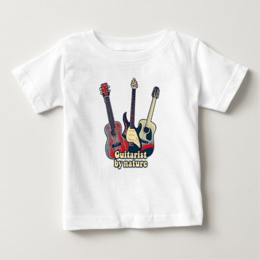 自然ギタリスト。ヴィンテージカラフルギター ベビーTシャツ (正面)