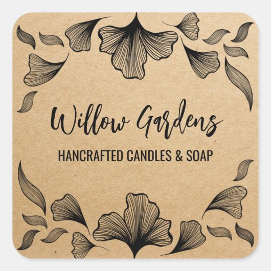 自然クラフト包装シール スクエアシール (正面)