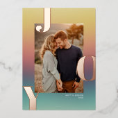 自然グラデモダンーションJOYクリスマスフォト 箔シーズンカード (正面)