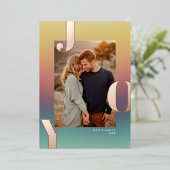 自然グラデモダンーションJOYクリスマスフォト 箔シーズンカード (立ち正面)