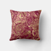 自然グリッター抽象芸術マルーンブラックレッドルビー金ゴールド クッション (裏面)