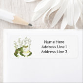 自然グリーンかわいいアニマルアートウォーターカラーフロッグ ラベル (インサイチュ)