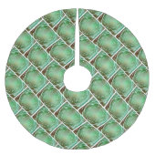 自然グリーンとブラウンフラクタルデザイン ブラッシュドポリエステルツリースカート (正面)