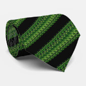 自然グリーンとブラックストライプのファッション ネクタイ (ロール)