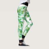 自然グリーンジャングルトロピカルスタイル レギンス (右)