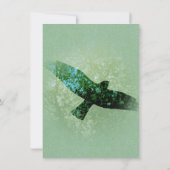 自然グリーンツリーズバードソアリングカラス誕生日 招待状 (裏面)