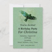 自然グリーンツリーズバードソアリングカラス誕生日 招待状 (正面)