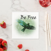 自然グリーンツリーバードソアリングカラス無料 スタンダードカクテルナプキン (インサイチュ)